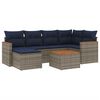 vidaXL Ensemble de canap&eacute; de jardin 7 pcs avec coussins gris r&eacute;sine tress&eacute;e