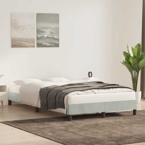 vidaXL Cadre de lit sans matelas gris clair 80x220 cm velours