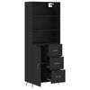vidaXL Buffet haut Noir 69,5x34x180 cm Bois d'ing&eacute;nierie