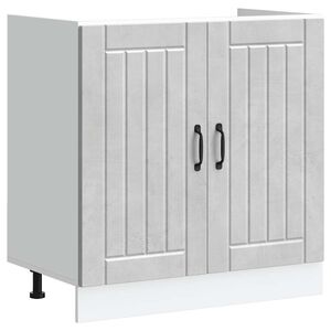 vidaXL Meuble de base de lavabo Lucca gris b&eacute;ton bois ing&eacute;nierie
