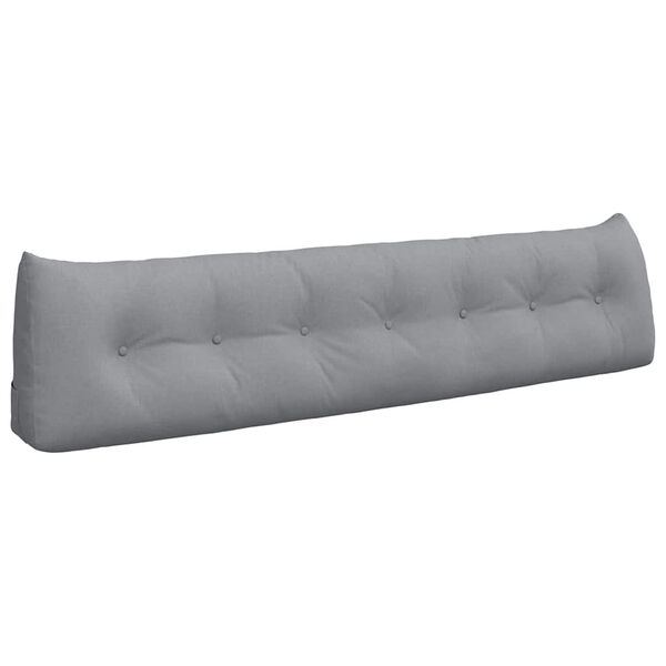 vidaXL Coussin de Dos Gris clair 200 x 24 x 50 cm tissu
