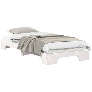 vidaXL Cadre de lit Blanc 90 x 220 cm Pin massif