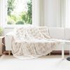 vidaXL Couverture en Fourrure de Lapin Synth&eacute;tique 4 pcs Blanc