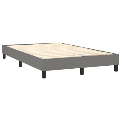 vidaXL Sommier à lattes de lit avec matelas Gris foncé 120x200cm Tissu