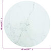 vidaXL Dessus de table blanc Ø40x0,8cm verre trempé avec design marbre