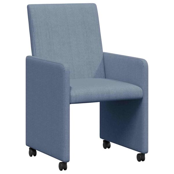 vidaXL Chaises de Salle &agrave; Manger avec Roues 2 pcs Bleu 57 x 66 x 94 cm