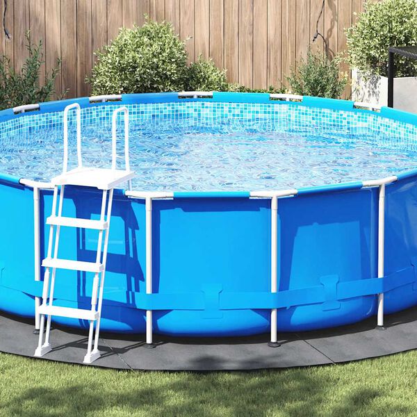 vidaXL B&acirc;che de piscine gris clair &Oslash;428 cm g&eacute;otextile polyester