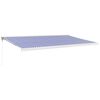 vidaXL Auvent r&eacute;tractable bleu et blanc 5x3 m tissu et aluminium