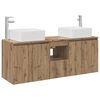 vidaXL Ensemble d'armoire de salle de bain 3 pc Ch&ecirc;ne artisanal