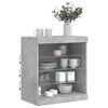vidaXL Buffet avec lumi&egrave;res LED gris b&eacute;ton 60,5x37x67 cm