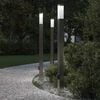 vidaXL Bornes lumineuses avec sortie lot de 3 110 cm acier inoxydable IP44