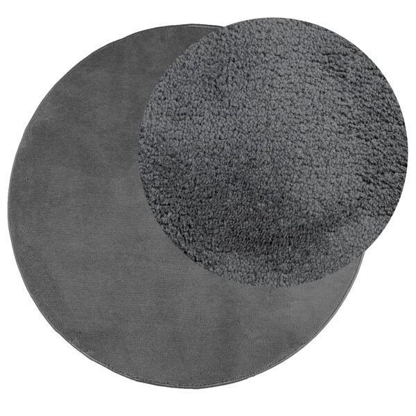 vidaXL Tapis OVIEDO &agrave; poils courts anthracite &Oslash; 280 cm
