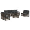 vidaXL Ensemble de canap&eacute; de jardin 9 pc Gris polyrotin