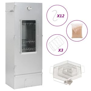 vidaXL Fumoir &agrave; four &agrave; BBQ g&eacute;n&eacute;rateur de fum&eacute;e froide acier galvanis&eacute;