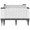 vidaXL Jardini&egrave;re avec piquets blanc 42,5x42,5x28,5 cm PP