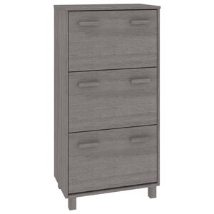 vidaXL Armoire &agrave; chaussures HAMAR Gris clair 59,5x35x117 cm Pin massif
