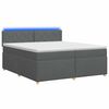 vidaXL Lit boxspring avec matelas Gris fonc&eacute; 200 x 200 cm Tissu