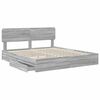 vidaXL Lit de Rangement Gris Sonoma 200 x 200 cm Bois d'ing&eacute;nierie