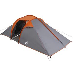 vidaXL Tente Tunnel Gris et orange 510 x 240 x 156 cm taffetas