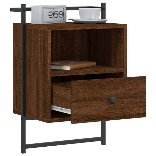 vidaXL Table de chevet murale 2 pcs ch&ecirc;ne marron 40x30x61 cm