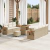 vidaXL Ensemble de canap&eacute; de jardin avec coussin 10 pcs Beige et cr&egrave;me