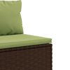 vidaXL Salon de jardin 4 pcs avec coussins marron résine tressée