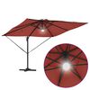 vidaXL Parasol Roma Rouge 286 x 285 x 270 cm Aluminium et polyester