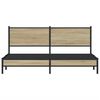 vidaXL Cadre de lit en m&eacute;tal sans matelas ch&ecirc;ne sonoma 160x200 cm