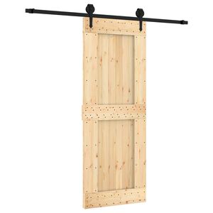 vidaXL Porte coulissante Naturel et noir 80 x 210 cm