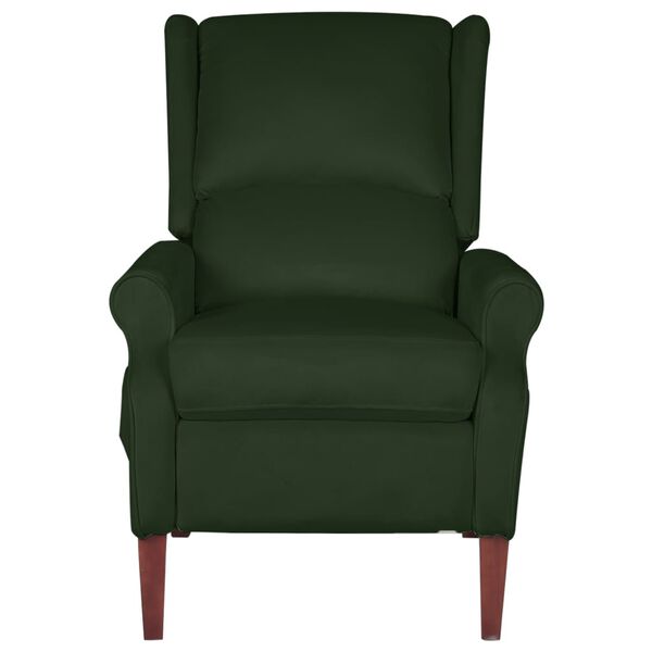 vidaXL Fauteuil de massage inclinable Vert fonc&eacute; Velours