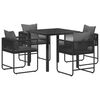 vidaXL Ensemble de salle &agrave; manger pour jardin 5 pc Noir et anthracite