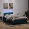vidaXL Sommier &agrave; lattes de lit et matelas et LED bleu fonc&eacute; 120x210cm velours