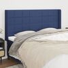 vidaXL T&ecirc;te de lit avec oreilles Bleu 183x16x118/128 cm Tissu