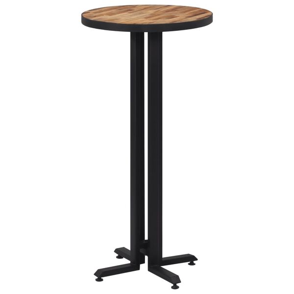 vidaXL Table de bar ronde &Oslash;55x110 cm teck de r&eacute;cup&eacute;ration massif