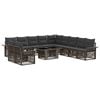 vidaXL Ensemble de canap&eacute; de jardin 12 pc Gris et Gris fonc&eacute; polyrotin