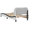 vidaXL Cadre de lit sans matelas Hvar blanc et noir 90x200 cm similicuir