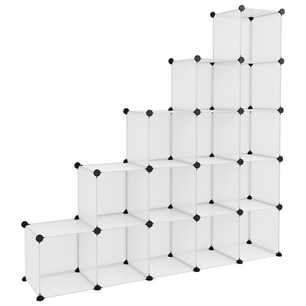 vidaXL Cubes de rangement 15 pcs Transparent PP
