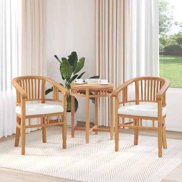vidaXL Chaise 2 pcs Marron 63 x 58 x 89 cm Bois de teck massif