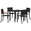 vidaXL Ensemble de salle &agrave; manger pour jardin 5 pcs Noir