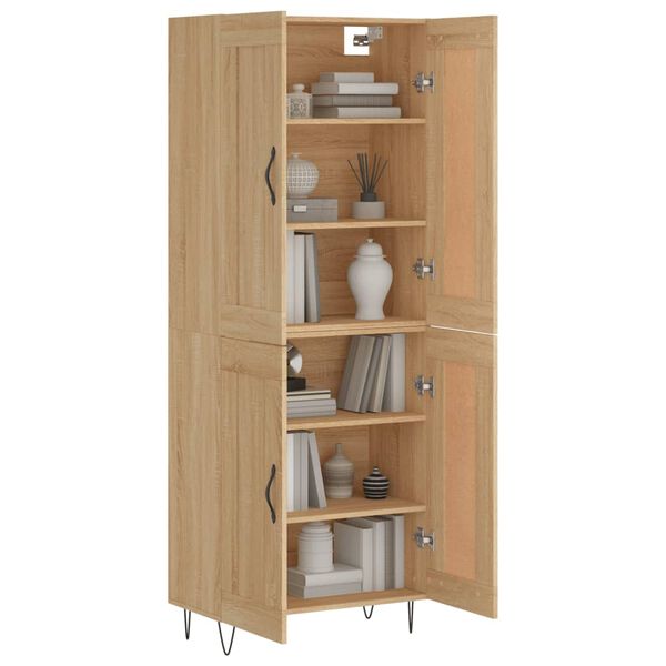 vidaXL Buffet haut Ch&ecirc;ne sonoma 69,5x34x180 cm Bois d'ing&eacute;nierie