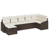 vidaXL Ensemble de Canap&eacute;s avec coussin avec stockage Marron polyrotin