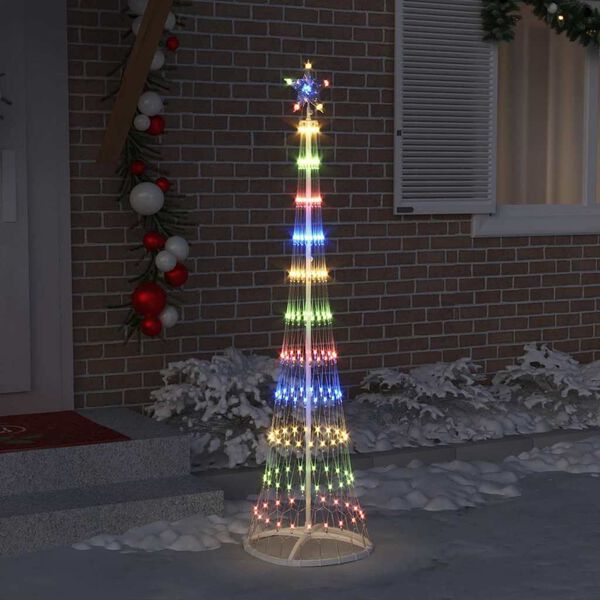 vidaXL Arbre de Noël LED Multicolore 51 x 51 x 190 cm Métal