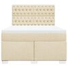 vidaXL Sommier &agrave; lattes de lit avec matelas Cr&egrave;me 140x190 cm Tissu