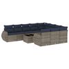 vidaXL Ensemble de canap&eacute; de jardin 11 pcs avec coussins gris r&eacute;sine tress&eacute;e