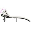 vidaXL Chaise longue avec coussin noir 55x199x50 cm r&eacute;sine tress&eacute;e