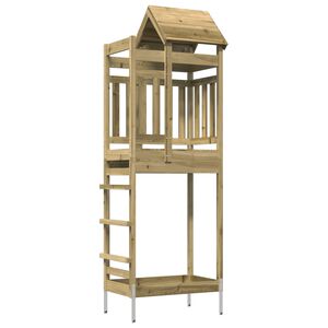 vidaXL Tour de jeu Marron Bois massif impr&eacute;gn&eacute;