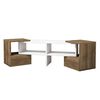 Homemania Meuble TV Fold 141,2x29,7x38,8 cm Blanc et noyer