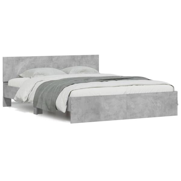 vidaXL Cadre de lit sans matelas gris b&eacute;ton 140x200 cm