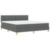 vidaXL Lit &agrave; ressorts avec matelas Gris fonc&eacute; 180 x 200 cm tissu