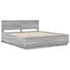vidaXL Cadre de lit Gris Sonoma 200 x 200 cm Bois d'ing&eacute;nierie